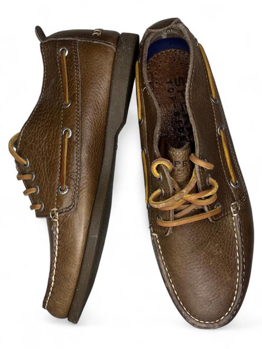 Sperry Top-Sider Authentic Original 2-Eye Boat Loafers Men 8 Brown Leather Shoes